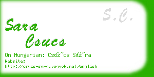 sara csucs business card